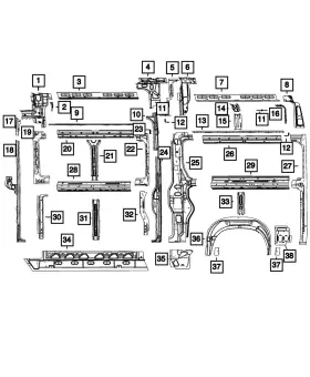 68167465aa Mopar Genuine Roof Rail Reinforcement
