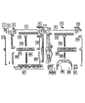 Mopar 68167613aa Genuine D Pillar Upper Reinforcement