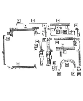 68185643aa Mopar Genuine B-pillar - Reinfmnt