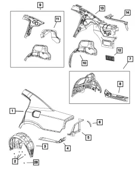 68266964af Mopar Genuine Body Side Aperture Rear Reinforcement Right