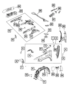 68287923ac Mopar Genuine Wheelhouse Shield Left