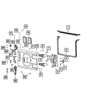 68302864ab Mopar Genuine Hinge Pillar Reinforcement