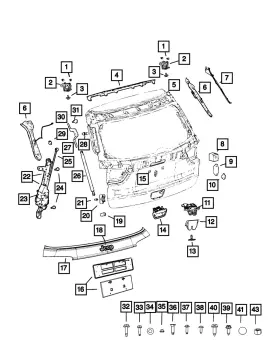 68320031aa Mopar Genuine Lift-gate Opening Panel Left