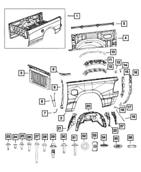 68365743aa Mopar Genuine Wheelhouse Bracket Right