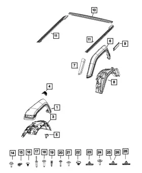 68368283aa Mopar Genuine Splash Shield Left