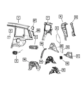 68376707ag Mopar Genuine Wheelhouse Inner Silencer Left