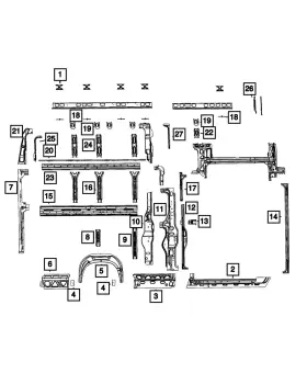 68582154aa Mopar Genuine C-pillar Reinforcement Right