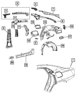 68584500aa Mopar Genuine Quarter Panel Extension Right