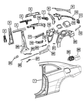 68596096aa Mopar Genuine Quarter Window Reinforcement Right