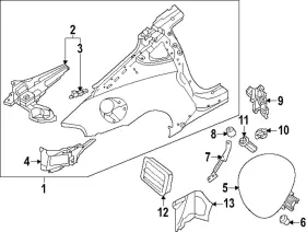 78118-6gp0a Nissan Genuine Extension Panel 78118-6gp0a Nissan Genuine Extension Panel