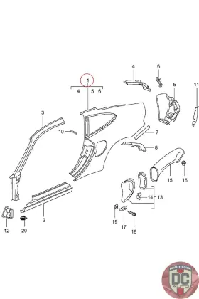 99650396204grv Porsche 1998-2004 911 996tt Turbo Right Quarter Panel 16244