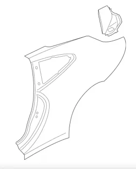 9p1-809-029-b-grv Porsche 9p1809029bgrv New Oem 911 991 Quarter Panel