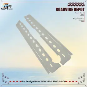 Rvd86812d Roadvibe-depot Inner Rocker Panels Silver Suit For Dodge Ram 1500 2500 3500 Quad Cab 2002-08