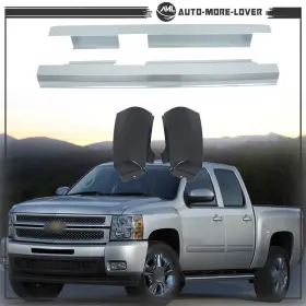 Al2885373lv Silscvtt 1 Pair Lh&rh Outer Rocker Panel And Cab Corner For Silverado Gmc Crew 07-13