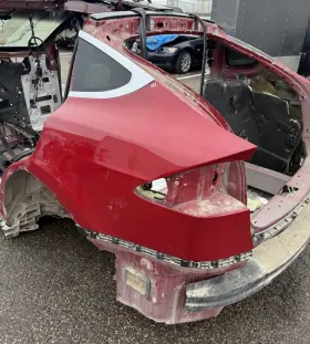 1069464-s0-b Tesla 16-20 Oem Model X Rear Left Driver Quarter Panel Complete Cut Red