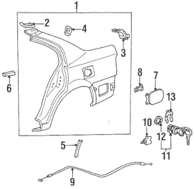 61602-1g410 Toyota Genuine Quarter Panel