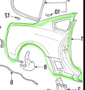 61611-1b110 Toyota Supra Quarter Panel Right 1993-2002