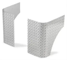 Warrior Products 634146903019 Rear Corners Body Armor Diamond Plate Aluminum Polished No Holes Cj2 Cj3 Pair