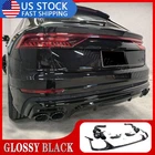 For Audi SQ8 2019-22 Glossy Black Rear Bumper Diffuser Lip Trim Exhaust Tips New. Price: $778.98.
