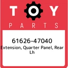 61626-47040 Toyota Extension, Quarter Panel, Rear Lh 6162647040, New Genuine Oem. Price: $38.53.