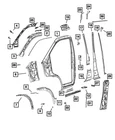 Genuine Mopar C-pillar Reinforcement Right 68582154AA New. Price: $12.83.