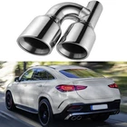 For Mercedes-benz Gle 53 Amg Dual Wall Exhaust Tip Slant Cut 2.5"IN Quad 4" Out New. Price: $76.15.