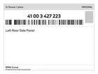 Genuine Bmw Left Rear Side Panel 41-00-3-427-223 New. Price: $1746.94.
