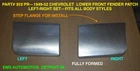 1949,1950,1951,1952 Chevrolet Lower Front Fender #313 Pr. Lefr /right Set. Ems New. Price: $199.00.