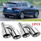 2X Dual Wall Exhaust Tip Slant Cut 2.5" In Quad 4" Out For Mercedes-benz Gle 53 New. Price: $139.19.