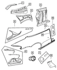 Genuine Mopar Quarter Panel Reinforcement Left 5056057AC New. Price: $53.83.