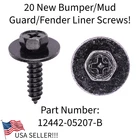 20 New Bumper/mud Guard/fender Liner Screws! For Genesis G70 G80 G90 GV70 Etc. Price: $16.95.