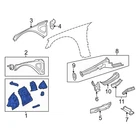 For Dodge Challenger 2022-2023 68636871AA Front Left Fender Apron Assembly New. Price: $239.60.