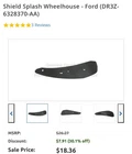 Splash Shield Protector DR3Z-6328370-AA Compatible With Ford New. Price: $12.00.