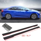 Universal 78.7" 2M Side Skirt Rocker Panel Lip Splitter Red Line Glossy Black New. Price: $75.20.