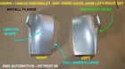 1949,1950,1951,1952 Chevrolet Dr. Inner Door Jamb, Rear #400PR L/r Set New. Price: $238.00.