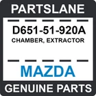 D651-51-920A Mazda Oem Genuine Chamber, Extractor New. Price: $27.38.