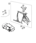 Genuine Mopar D Pillar Upper Reinforcement Right 68611895AA New. Price: $102.79.