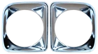 Pair Of Bright Anodized Headlight Bezels 67-68 Chevy Pickup (keyparts# 0849-060) New. Price: $69.00.