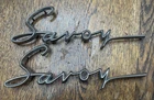 (2) Savoy Emblem Scripts - 1599240 Plymouth Vintage Original 1950'S Used. Price: $59.95.