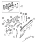 Genuine Mopar Box Side Brace Right 68196934AA New. Price: $16.13.