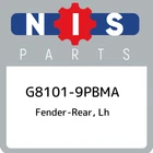 G8101-9PBMA Nissan Fender-rear, Lh G81019PBMA, New Genuine Oem Part. Price: $640.75.