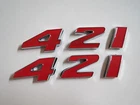 Pontiac 421 Engine Id Fender Hood Scoop Quarter Panel Trunk Emblems - Red New. Price: $24.99.