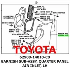 New Toyota Genuine 1993-1998 Supra Garnish Sub-assy, Quarter Panel Air Inlet Lh. Price: $269.49.